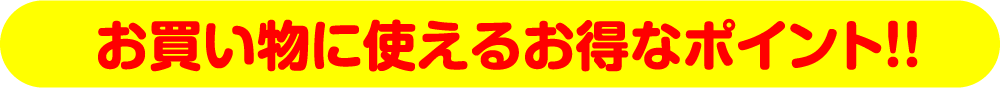 お買い物に使えるお得なポイント！！