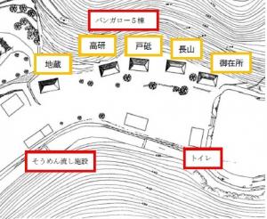 バンガローの位置図